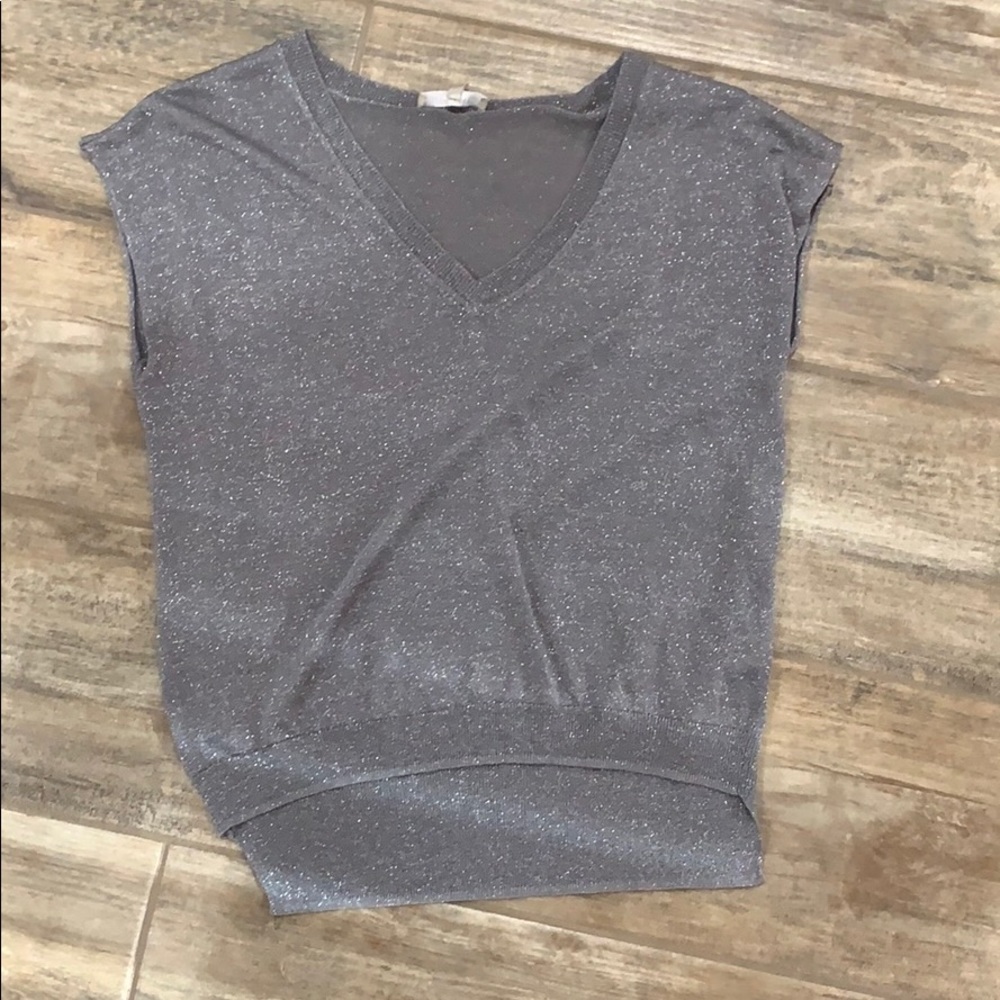 Silver sparkly top